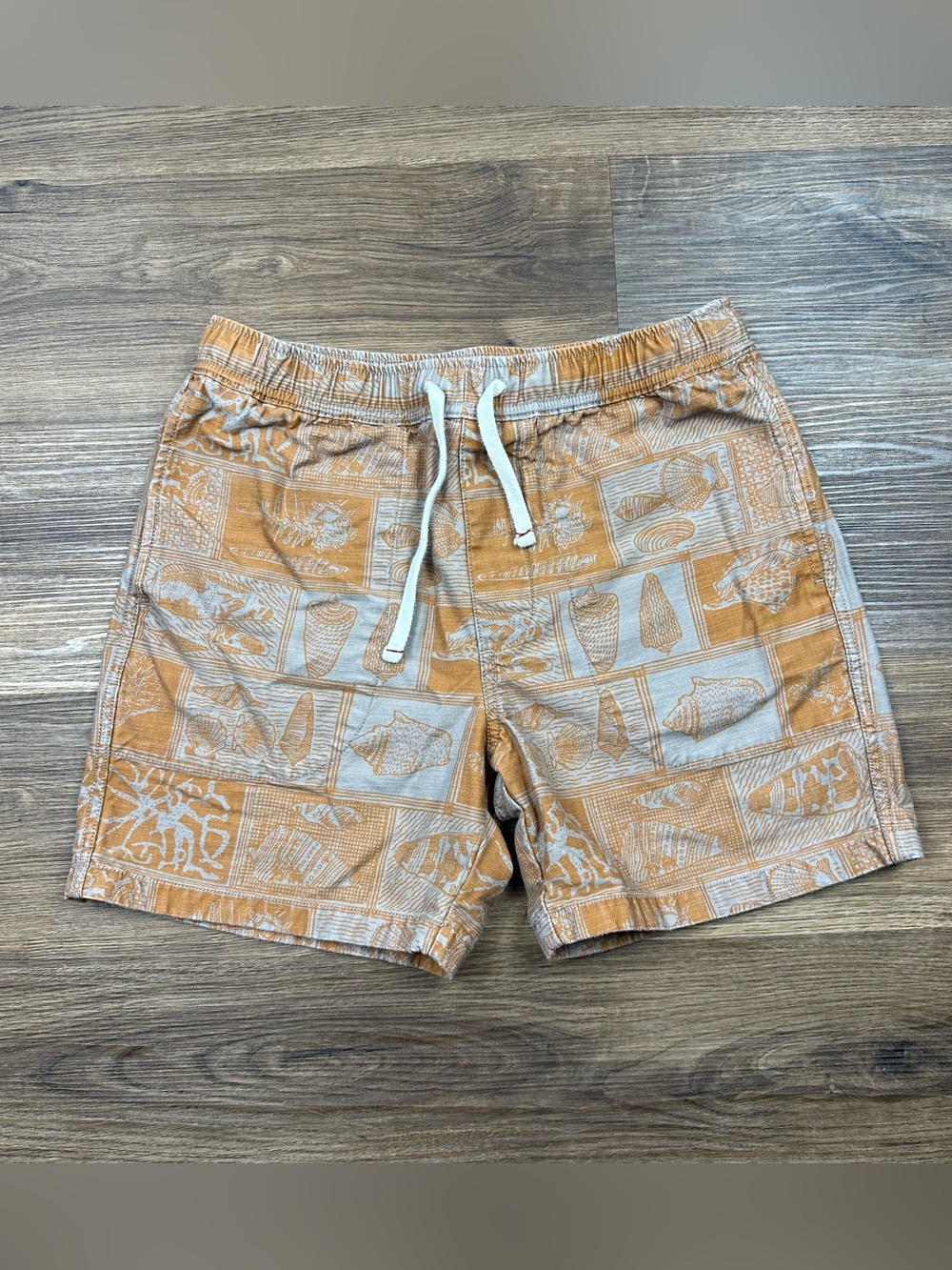 Wallace & Barnes Shorts Mens Small Orange Geometric Coast Beach Print Cotton